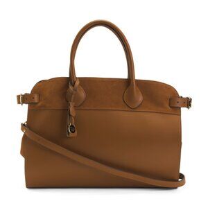 BOLDRINI Made In Italy Leather Square Satchel